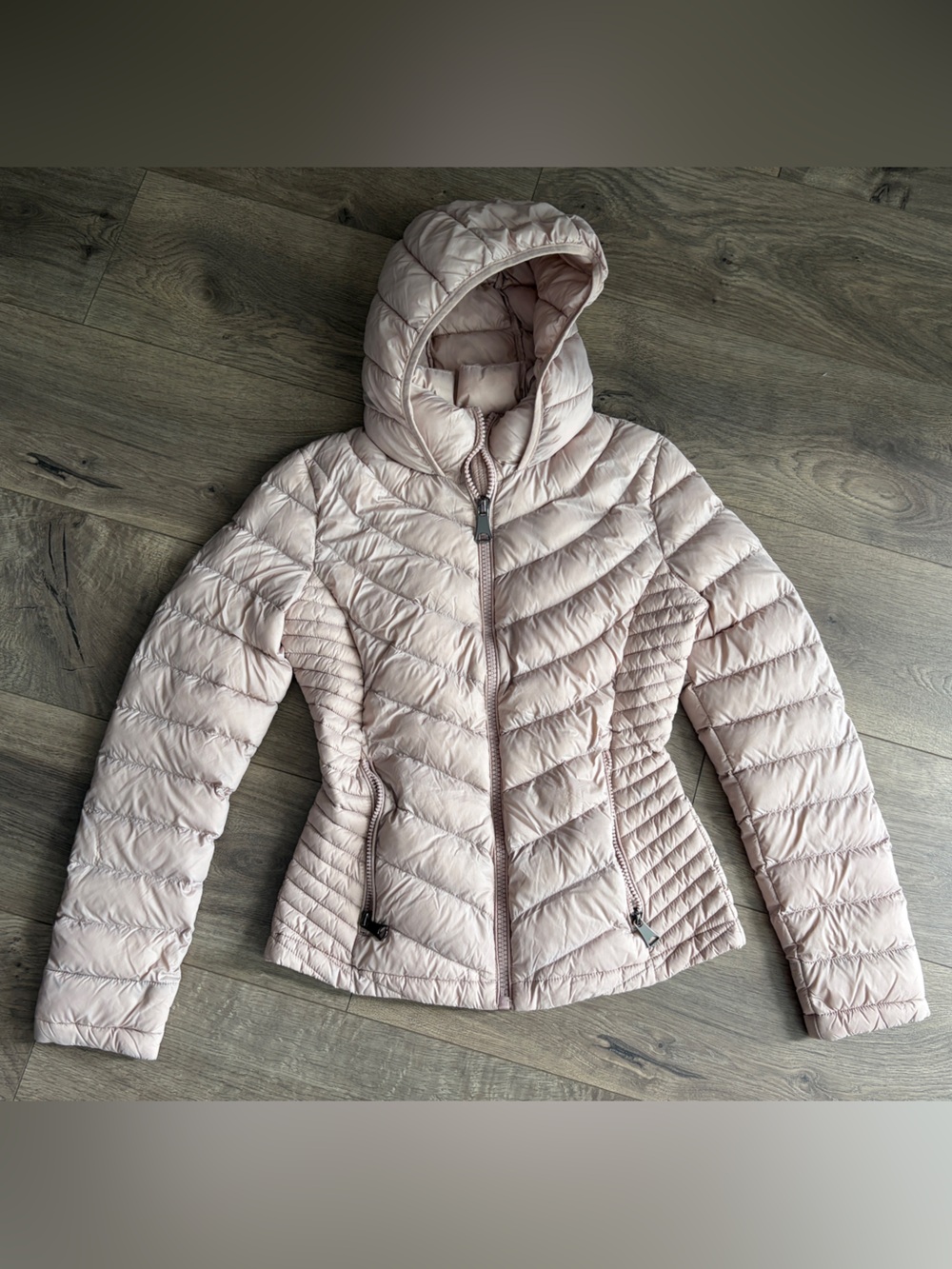 Marc New York Hooded Quilted Puffer Jacket - dusk rose XS
